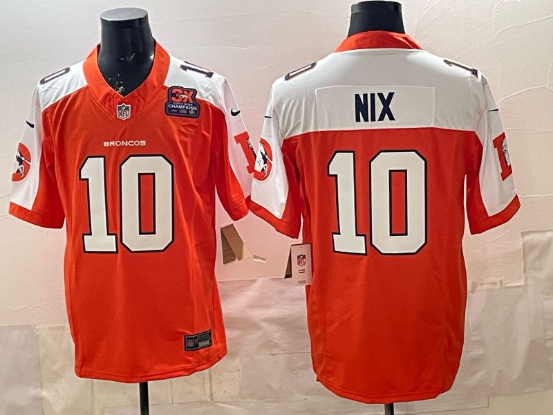 Men 2026 Denver Broncos #10 Nix Orange three generations Nike Limited NFL Jersey style 05